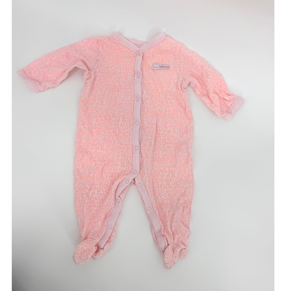 Carters Baby Girl Pink Leopard Print Snap Up Footed Pajama 9 Months Princess